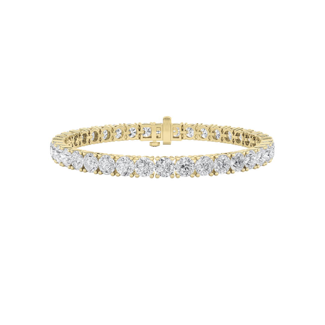 15Cttw Round Shaped Lab Grown Diamond Tennis Bracelet in 14K Gold (F/VS)
