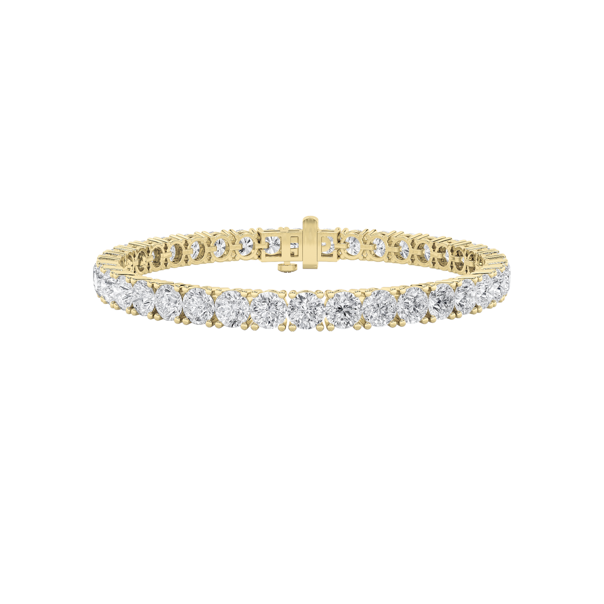 15Cttw Round Shaped Lab Grown Diamond Tennis Bracelet in 14K Gold (F/VS)