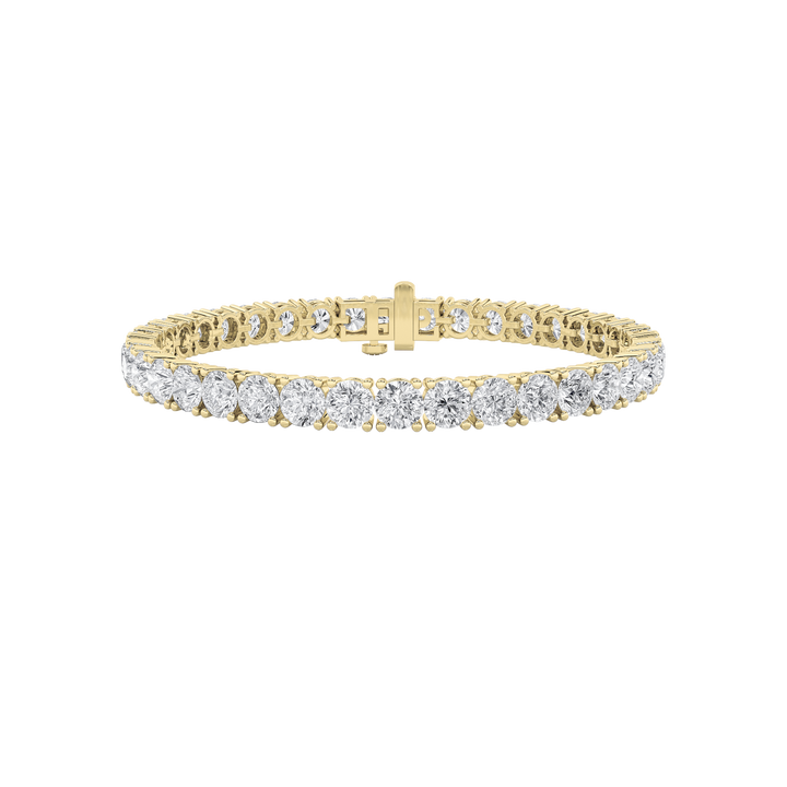 15Cttw Round Shaped Lab Grown Diamond Tennis Bracelet in 14K Gold (F/VS)
