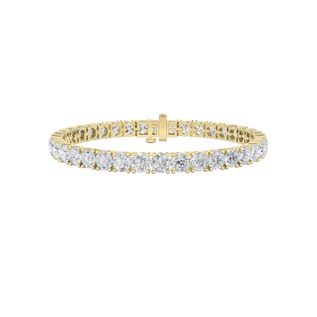 15Cttw Round Shaped Lab Grown Diamond Tennis Bracelet in 14K Gold (F/VS)