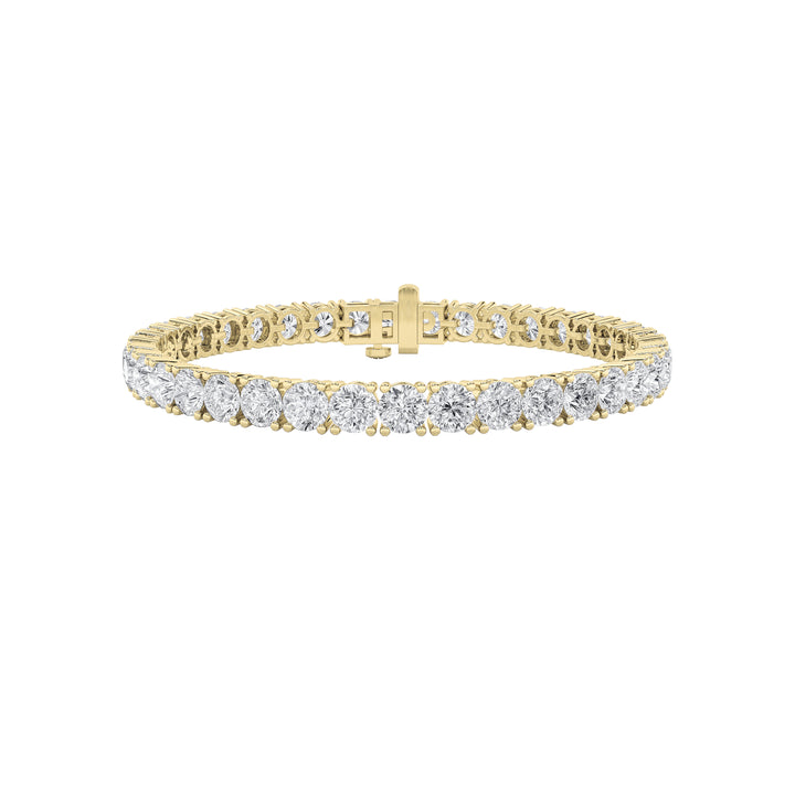 15Cttw Round Shaped Lab Grown Diamond Tennis Bracelet in 14K Gold (F/VS)