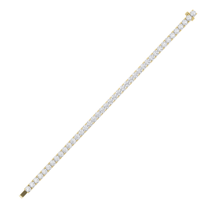 7Cttw Round Shaped Lab Grown Diamond Tennis Bracelet in 14K Gold (F/VS)