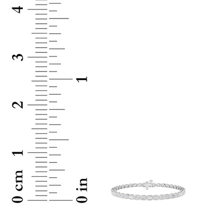 5Cttw Radiant Shaped Lab Grown Diamond (F/VS) East West Bezel Set Bracelet in 14K Gold
