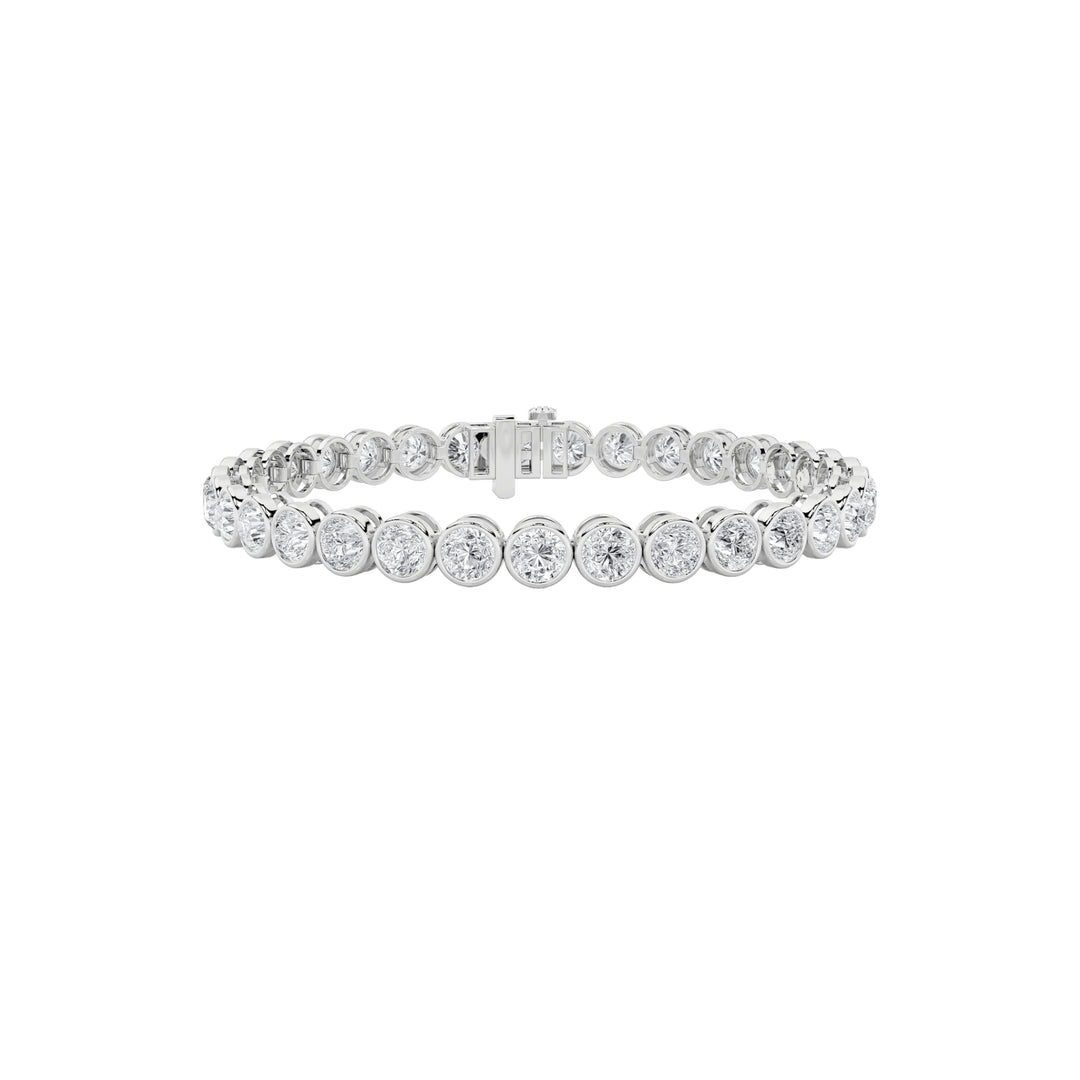 10Cttw Round Shaped Lab Grown Diamond (F/VS) EastWest Bezel Set Bracelet in 14K Gold