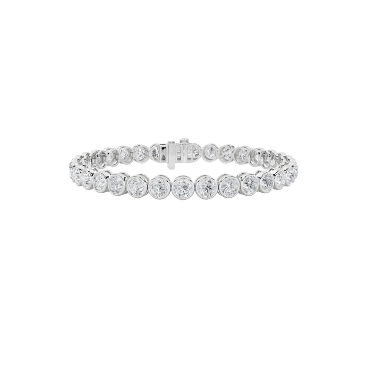 10Cttw Round Shaped Lab Grown Diamond (F/VS) EastWest Bezel Set Bracelet in 14K Gold