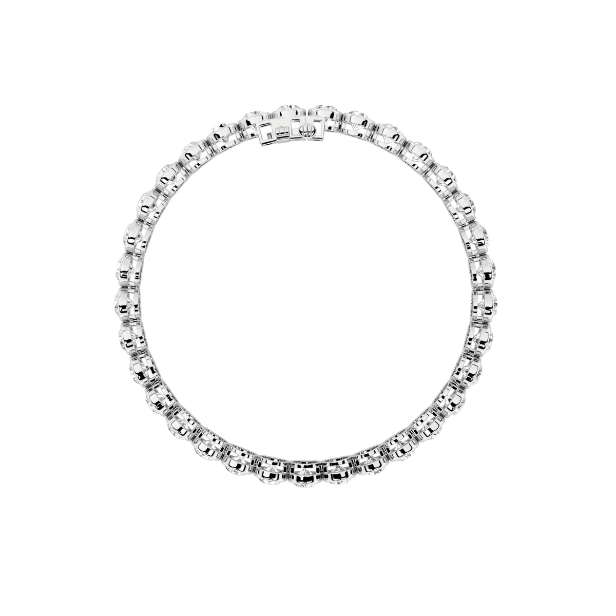10Cttw Round Shaped Lab Grown Diamond (F/VS) EastWest Bezel Set Bracelet in 14K Gold