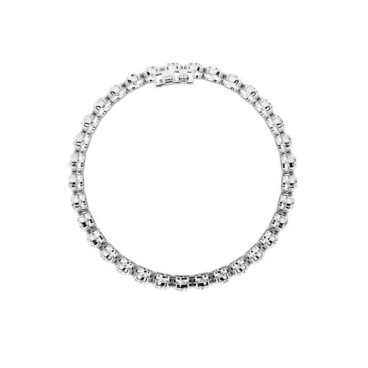 10Cttw Round Shaped Lab Grown Diamond (F/VS) EastWest Bezel Set Bracelet in 14K Gold