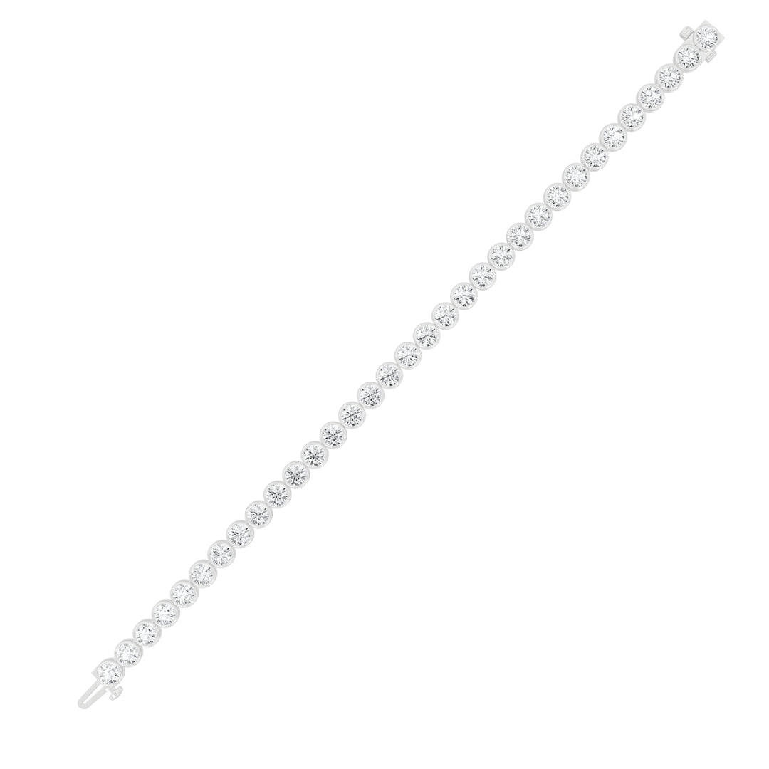 10Cttw Round Shaped Lab Grown Diamond (F/VS) EastWest Bezel Set Bracelet in 14K Gold