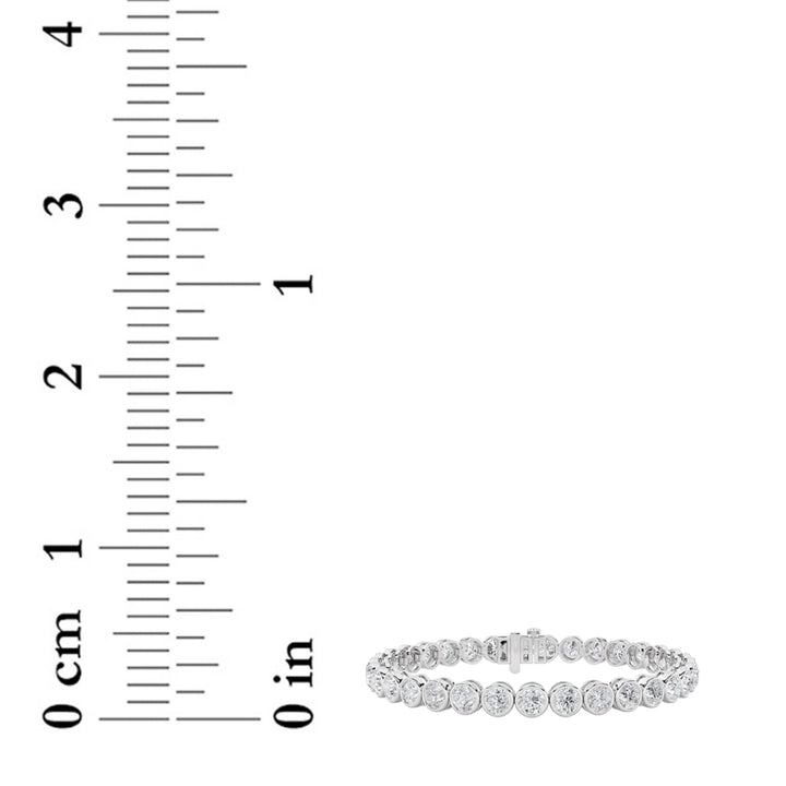 10Cttw Round Shaped Lab Grown Diamond (F/VS) EastWest Bezel Set Bracelet in 14K Gold