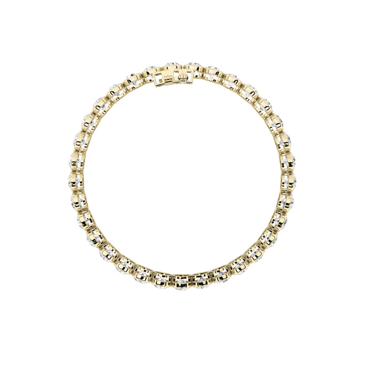 10Cttw Round Shaped Lab Grown Diamond (F/VS) EastWest Bezel Set Bracelet in 14K Gold
