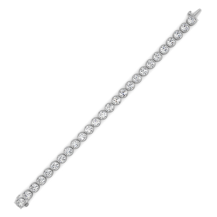 15Cttw Round Lab Grown Diamond (F/VS ) Bezel Set Bracelet in 14K Gold