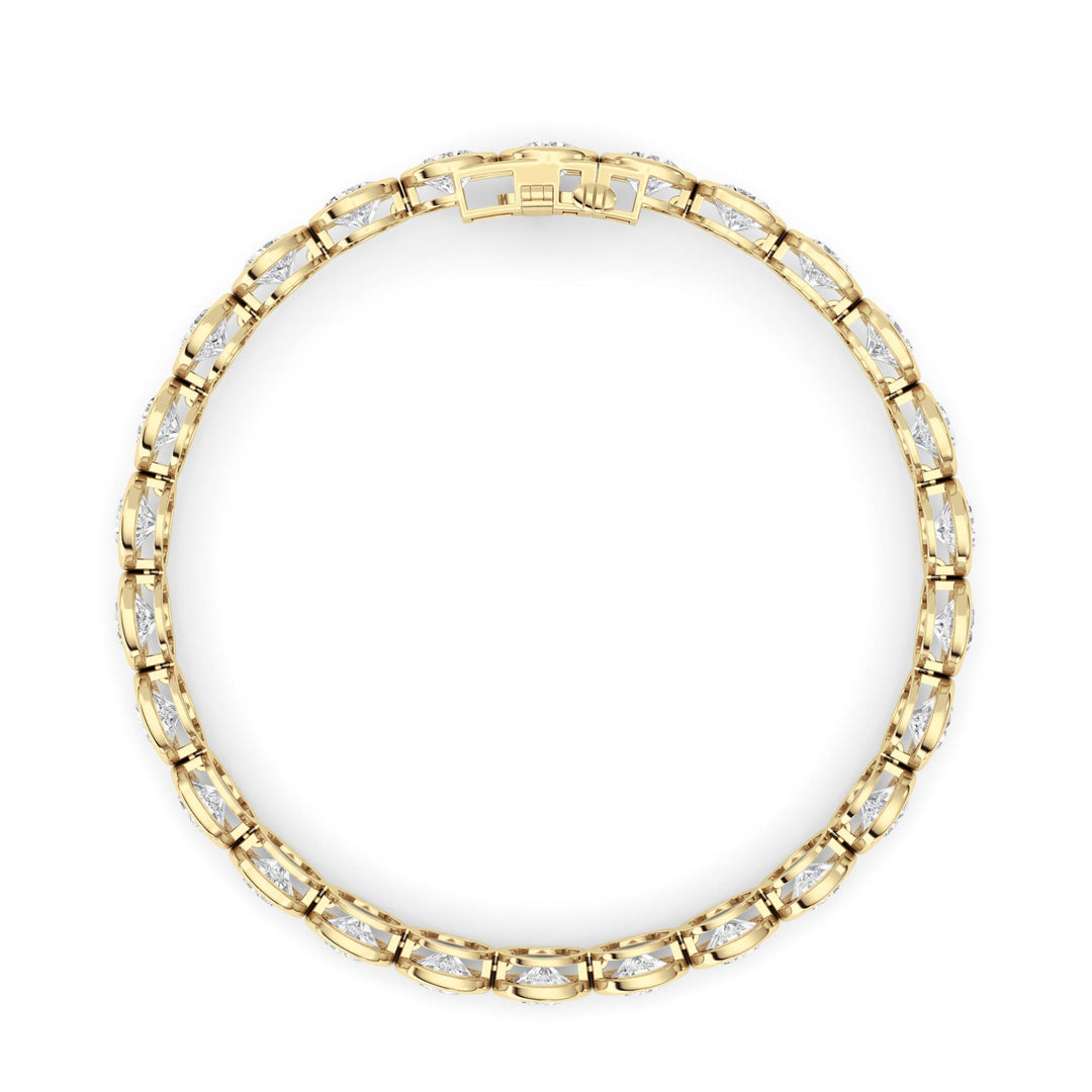 15Cttw Round Lab Grown Diamond (F/VS ) Bezel Set Bracelet in 14K Gold