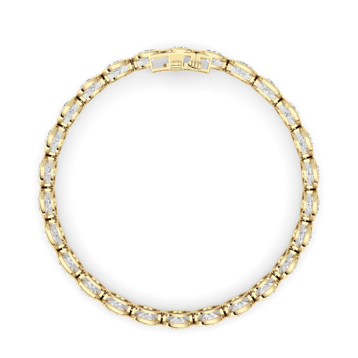 15Cttw Round Lab Grown Diamond (F/VS ) Bezel Set Bracelet in 14K Gold