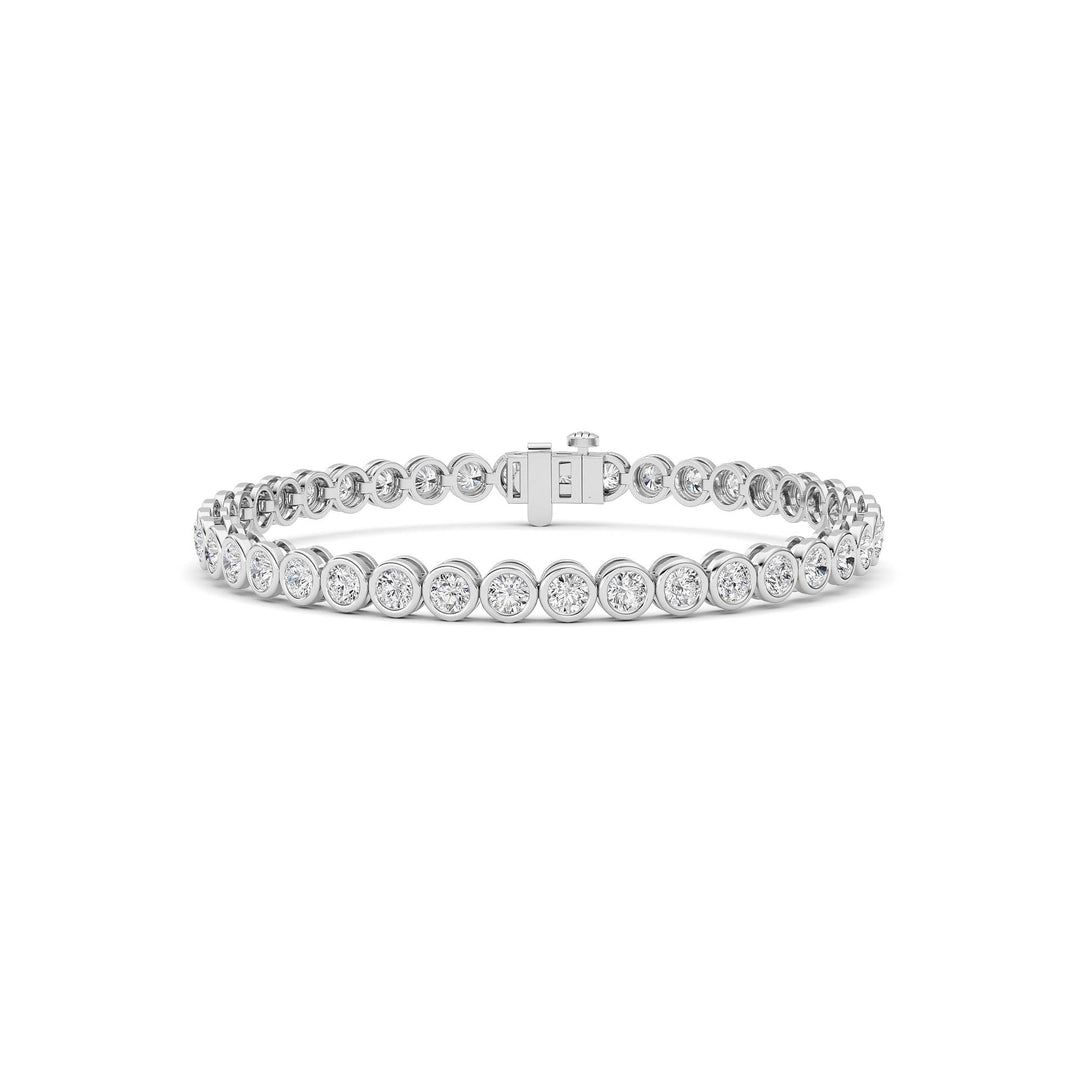5Cttw Round Lab Grown Diamond (F/VS ) Bezel Set Bracelet in 14K Gold