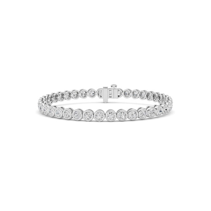 5Cttw Round Lab Grown Diamond (F/VS ) Bezel Set Bracelet in 14K Gold