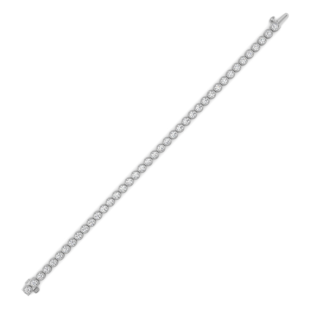 5Cttw Round Lab Grown Diamond (F/VS ) Bezel Set Bracelet in 14K Gold