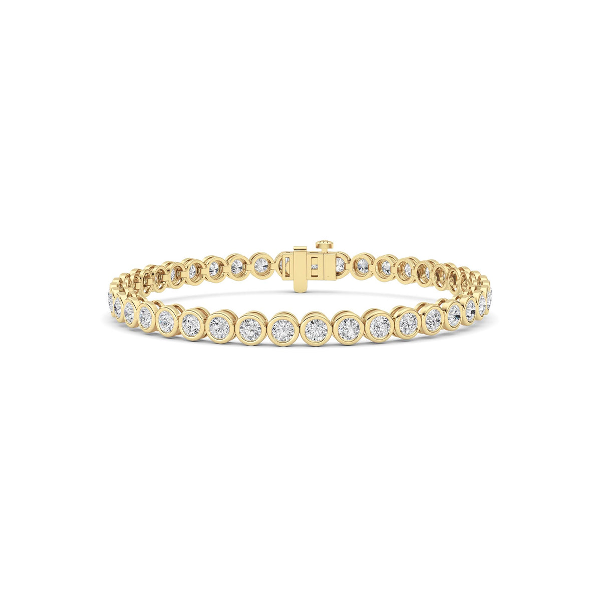 5Cttw Round Lab Grown Diamond (F/VS ) Bezel Set Bracelet in 14K Gold