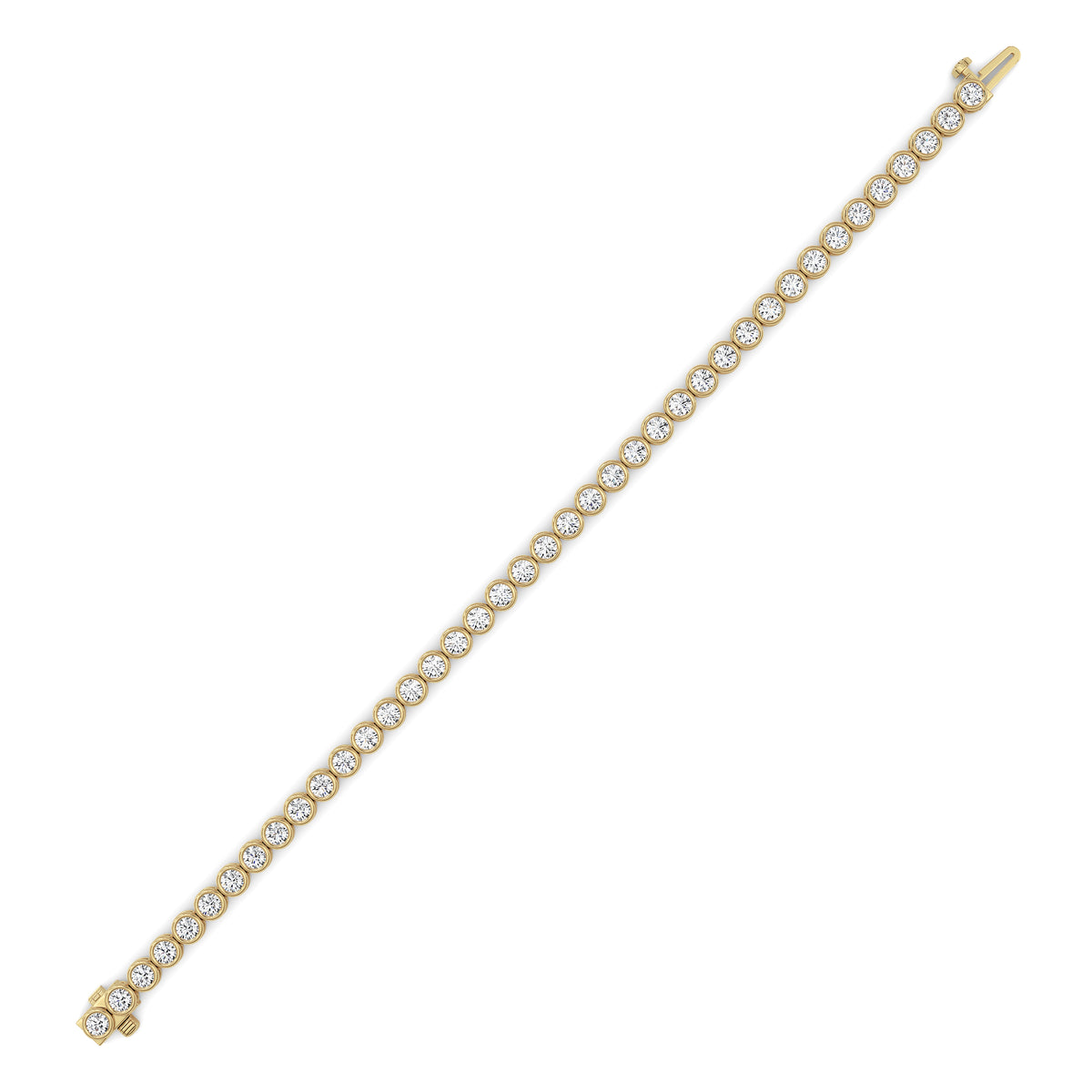 5Cttw Round Lab Grown Diamond (F/VS ) Bezel Set Bracelet in 14K Gold