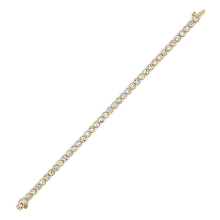 5Cttw Round Lab Grown Diamond (F/VS ) Bezel Set Bracelet in 14K Gold