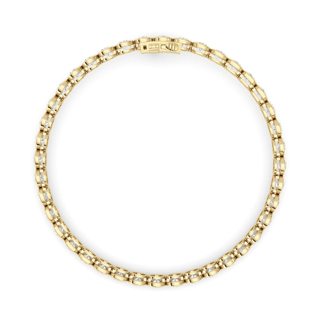 5Cttw Round Lab Grown Diamond (F/VS ) Bezel Set Bracelet in 14K Gold
