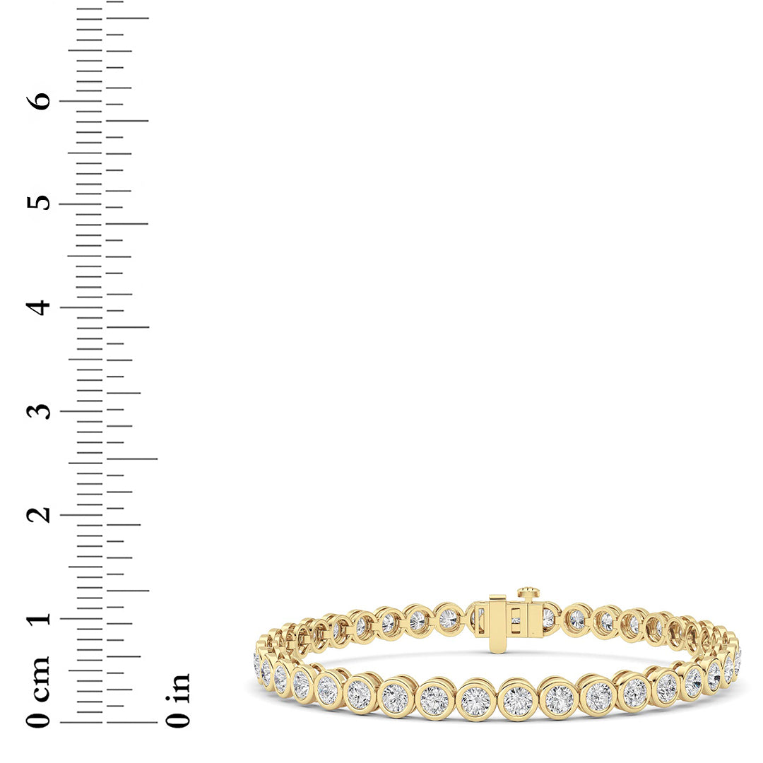 5Cttw Round Lab Grown Diamond (F/VS ) Bezel Set Bracelet in 14K Gold