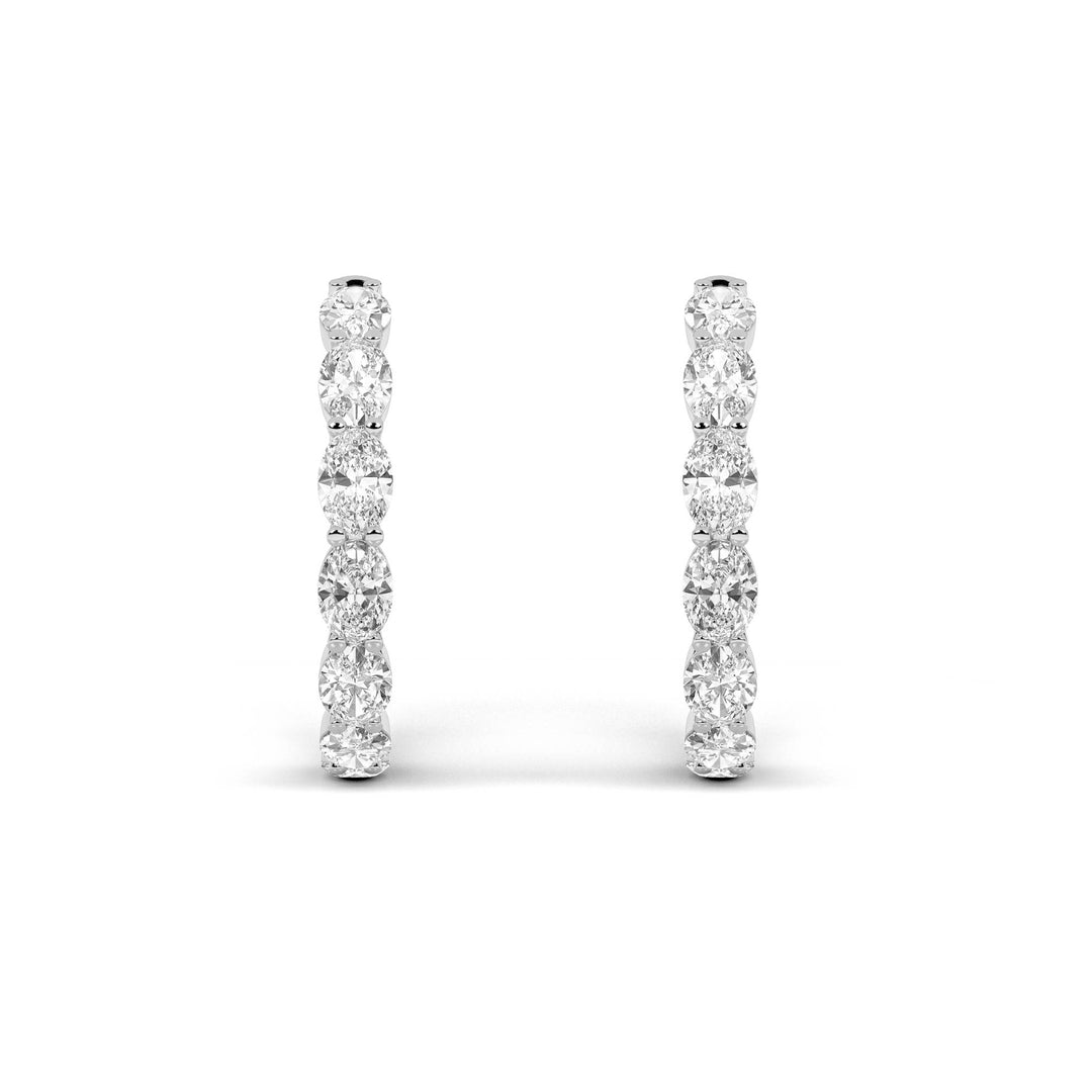 7Cttw Oval Shaped Lab Grown Diamond Inside Out Hoop Earrings in 14K Gold (F/VS)