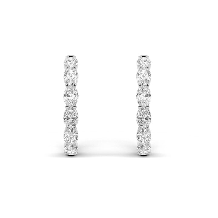 7Cttw Oval Shaped Lab Grown Diamond Inside Out Hoop Earrings in 14K Gold (F/VS)