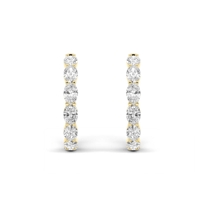 7Cttw Oval Shaped Lab Grown Diamond Inside Out Hoop Earrings in 14K Gold (F/VS)