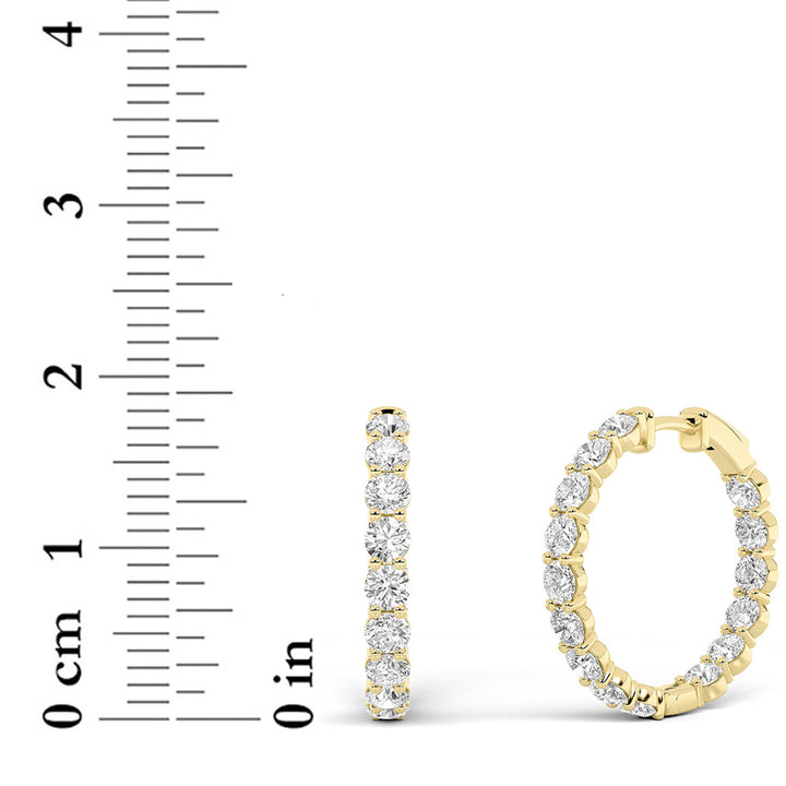 6Cttw Round Shaped Lab Grown Diamond Inside Out Hoop Earrings in 14K Gold (F/VS)