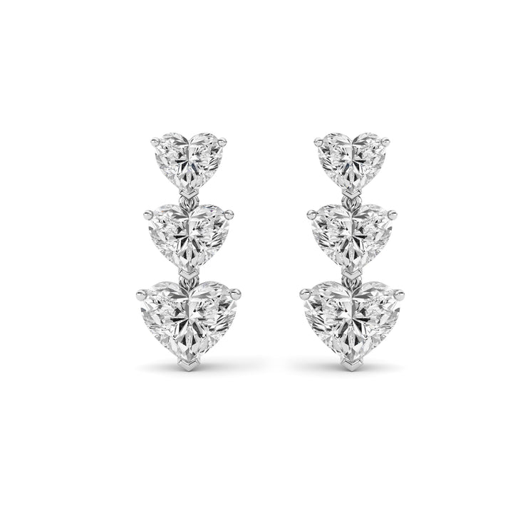 16Cttw Heart Shaped Lab Grown Diamond (F/VS ) Earrings in 14K Gold