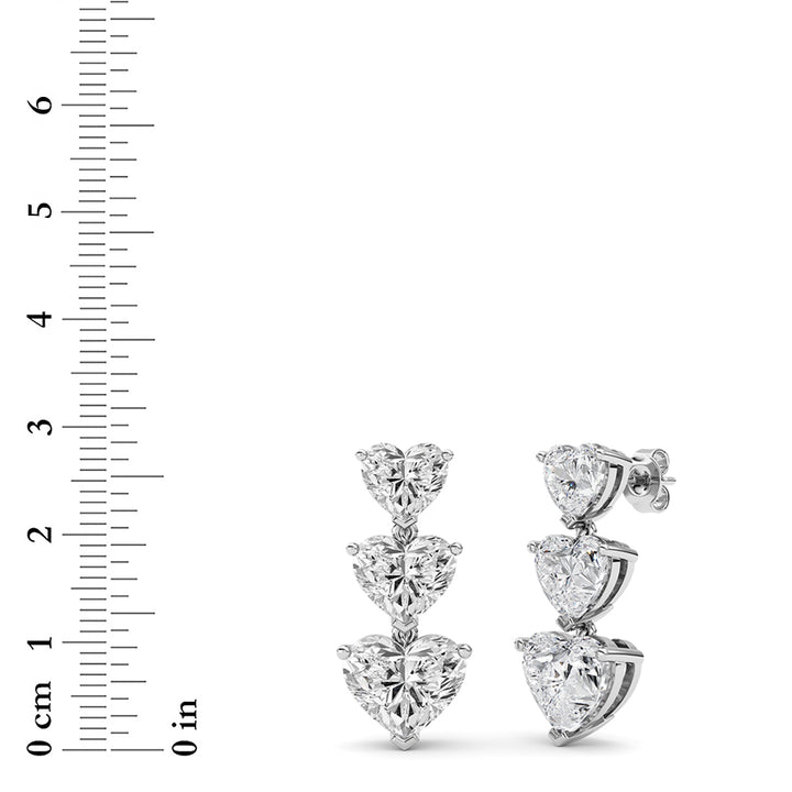 16Cttw Heart Shaped Lab Grown Diamond (F/VS ) Earrings in 14K Gold