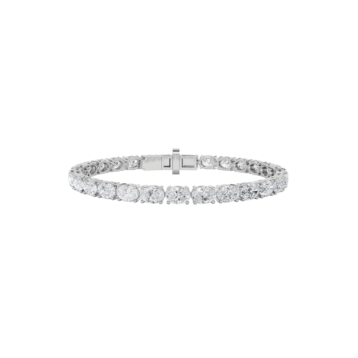 8.5Cttw Oval Shaped Lab Grown Diamond East & WestBracelet in 14K Gold (F/VS)