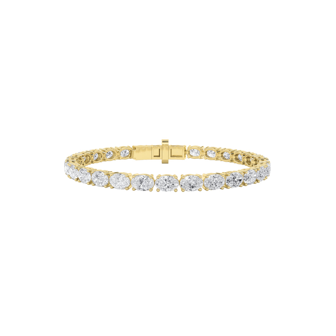 9.5Cttw Oval Shaped Lab Grown Diamond East & WestBracelet in 14K Gold (F/VS)