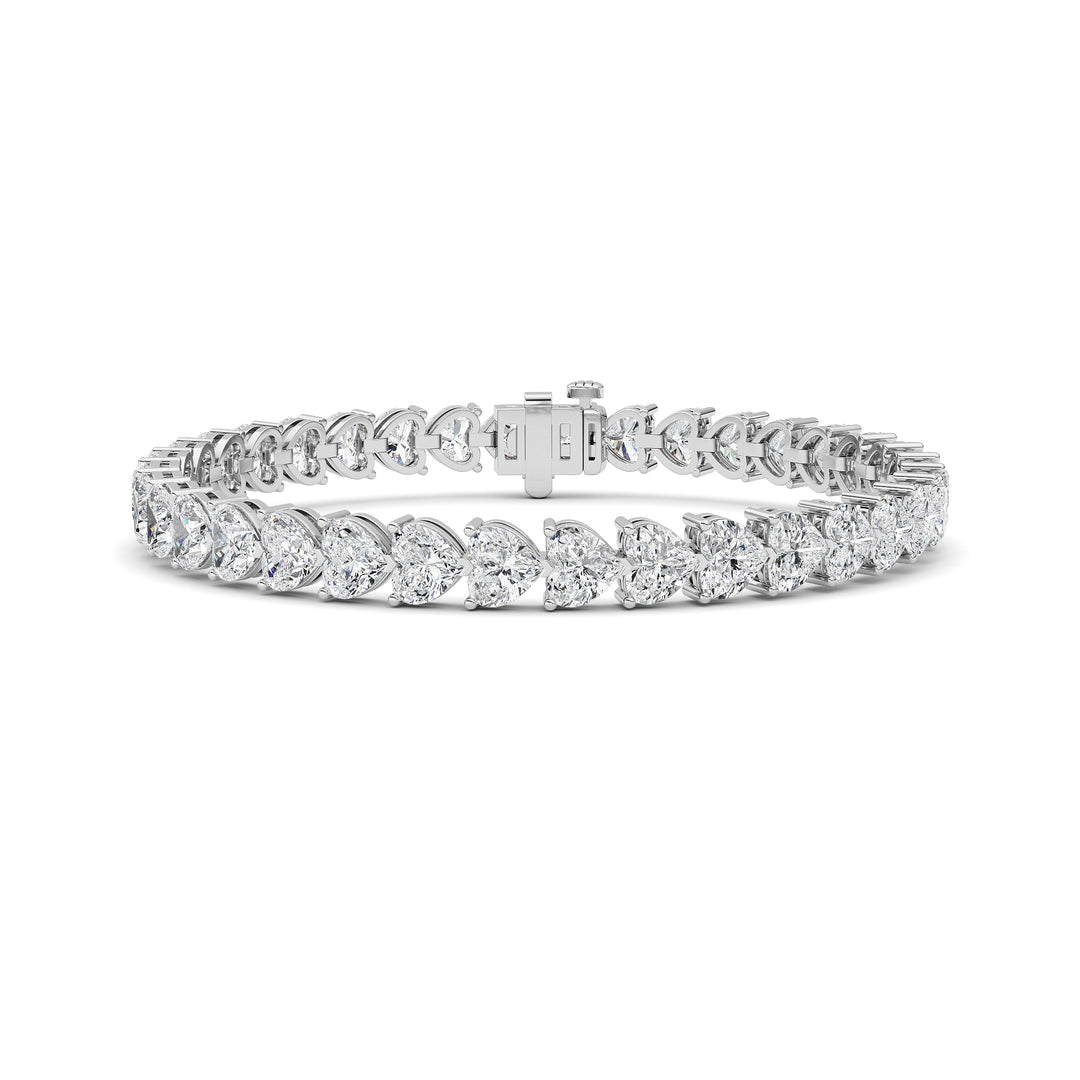 18Cttw Heart Lab Grown Diamond (F/VS ) Bracelet Bracelet in 14K Gold