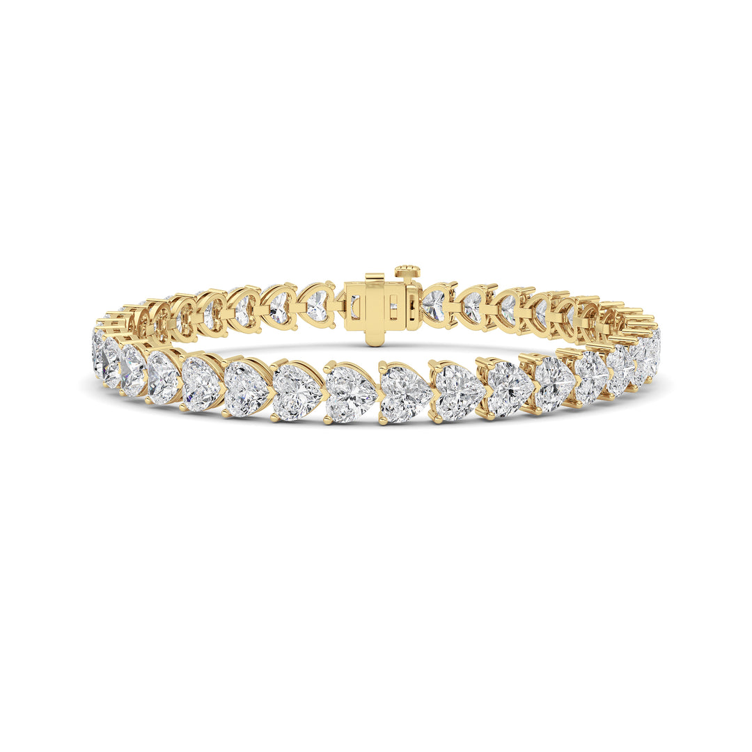 18Cttw Heart Lab Grown Diamond (F/VS ) Bracelet Bracelet in 14K Gold