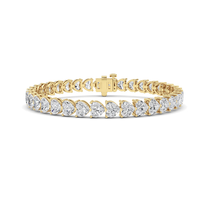 18Cttw Heart Lab Grown Diamond (F/VS ) Bracelet Bracelet in 14K Gold
