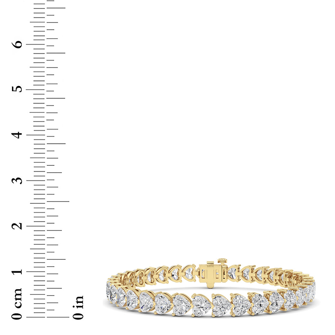 18Cttw Heart Lab Grown Diamond (F/VS ) Bracelet Bracelet in 14K Gold
