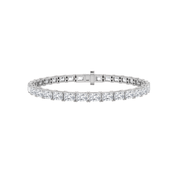 5Cttw Radiant Shaped Lab Grown Diamond (F/VS) East West Line Bracelet in 14K Gold