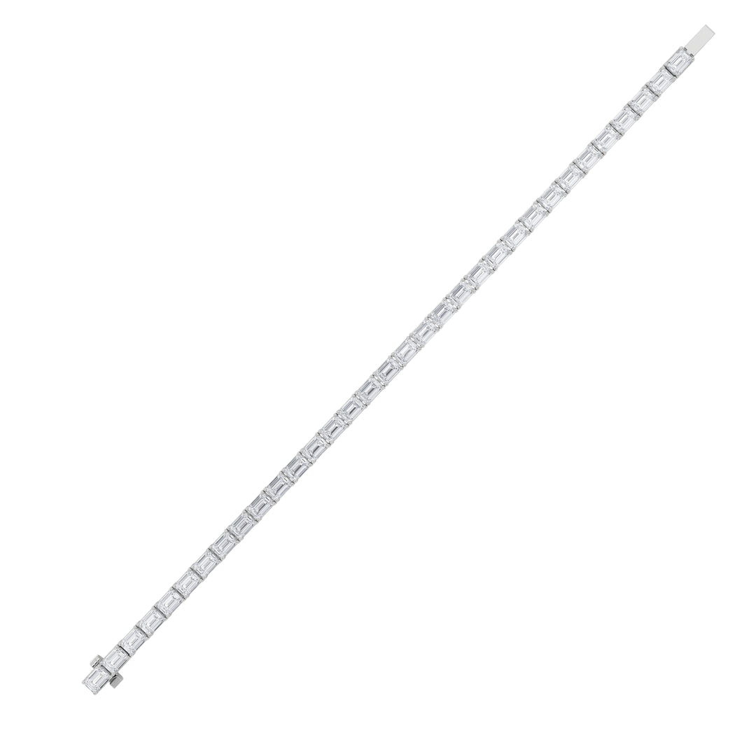 5Cttw Radiant Shaped Lab Grown Diamond (F/VS) East West Line Bracelet in 14K Gold