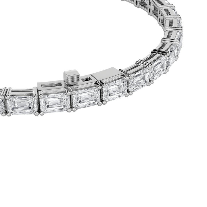 5Cttw Radiant Shaped Lab Grown Diamond (F/VS) East West Line Bracelet in 14K Gold
