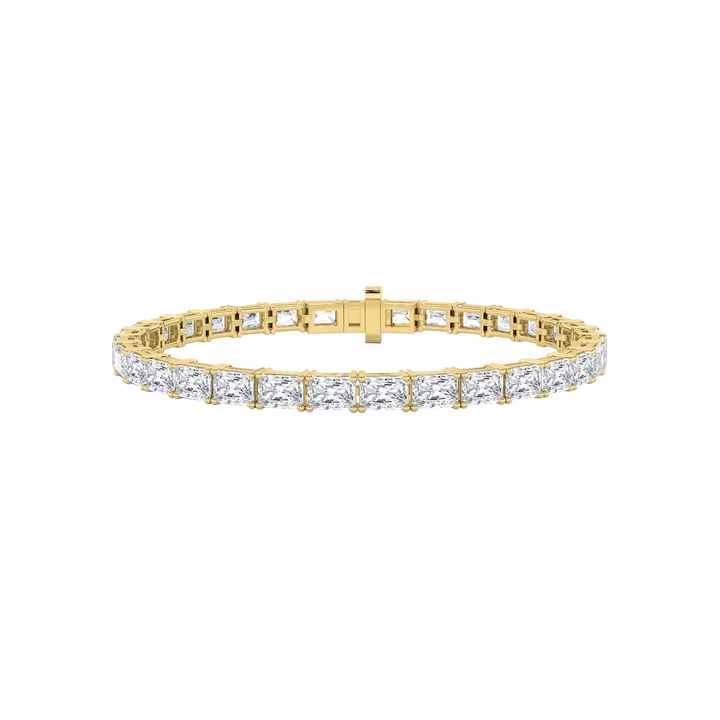 5Cttw Radiant Shaped Lab Grown Diamond (F/VS) East West Line Bracelet in 14K Gold