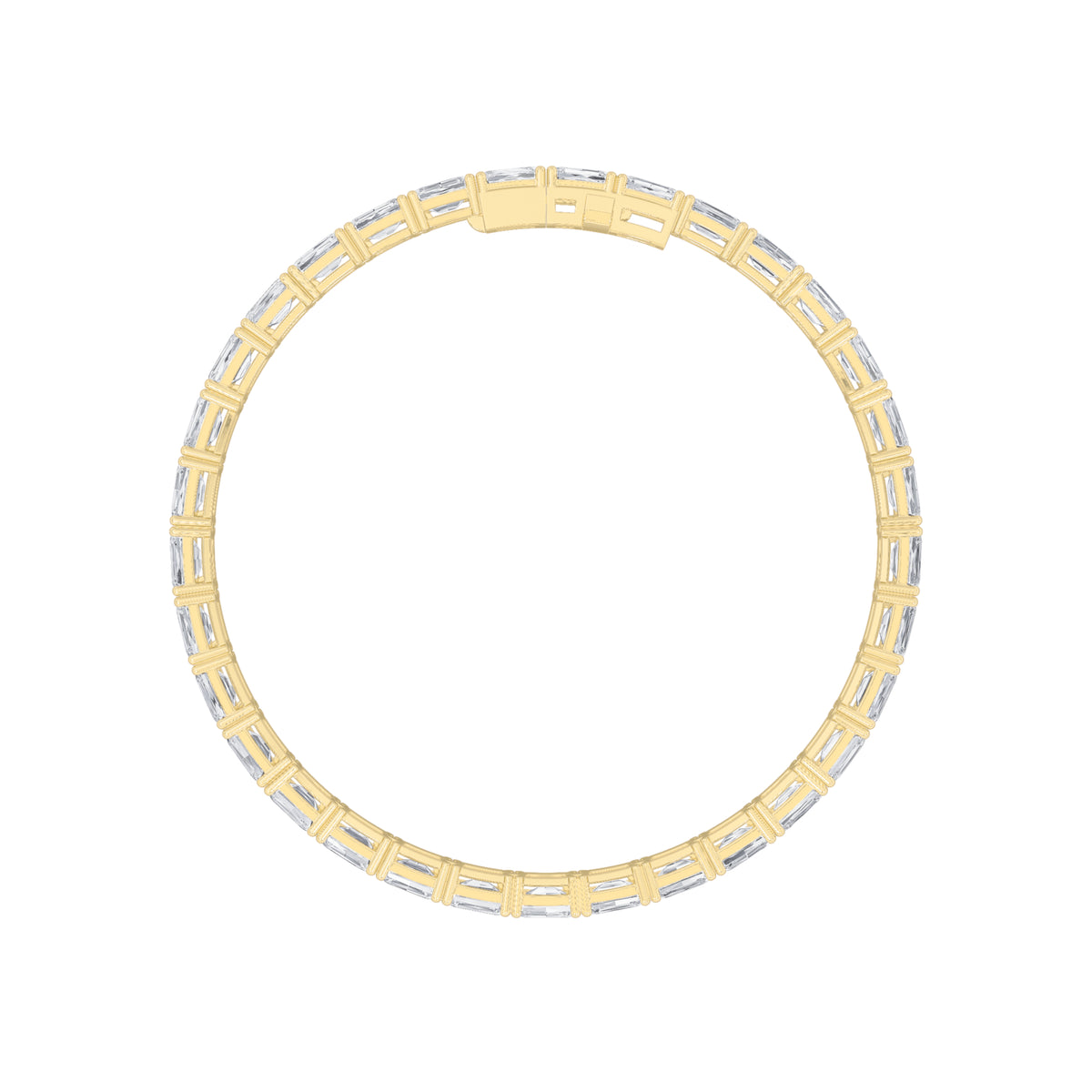 5Cttw Radiant Shaped Lab Grown Diamond (F/VS) East West Line Bracelet in 14K Gold