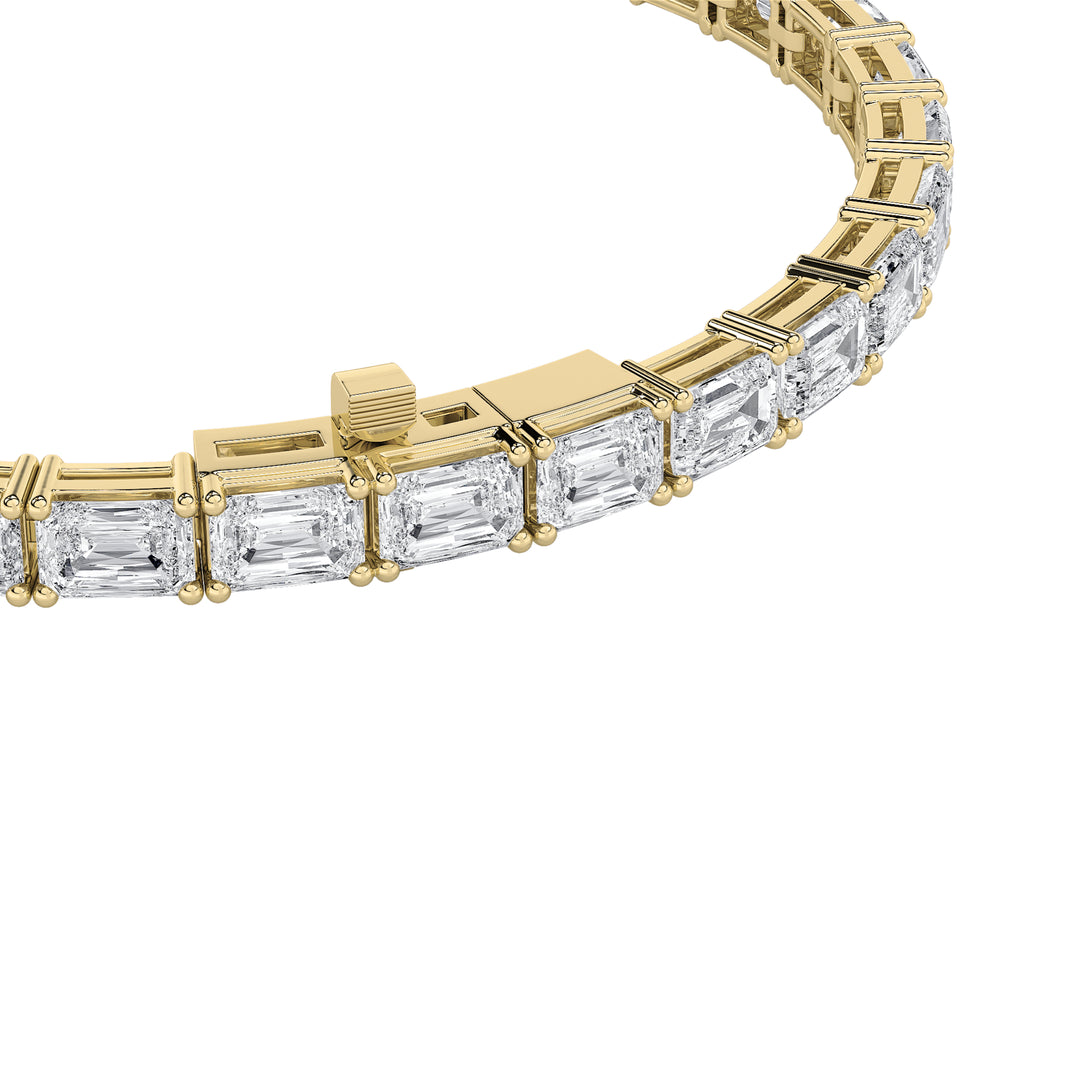 5Cttw Radiant Shaped Lab Grown Diamond (F/VS) East West Line Bracelet in 14K Gold