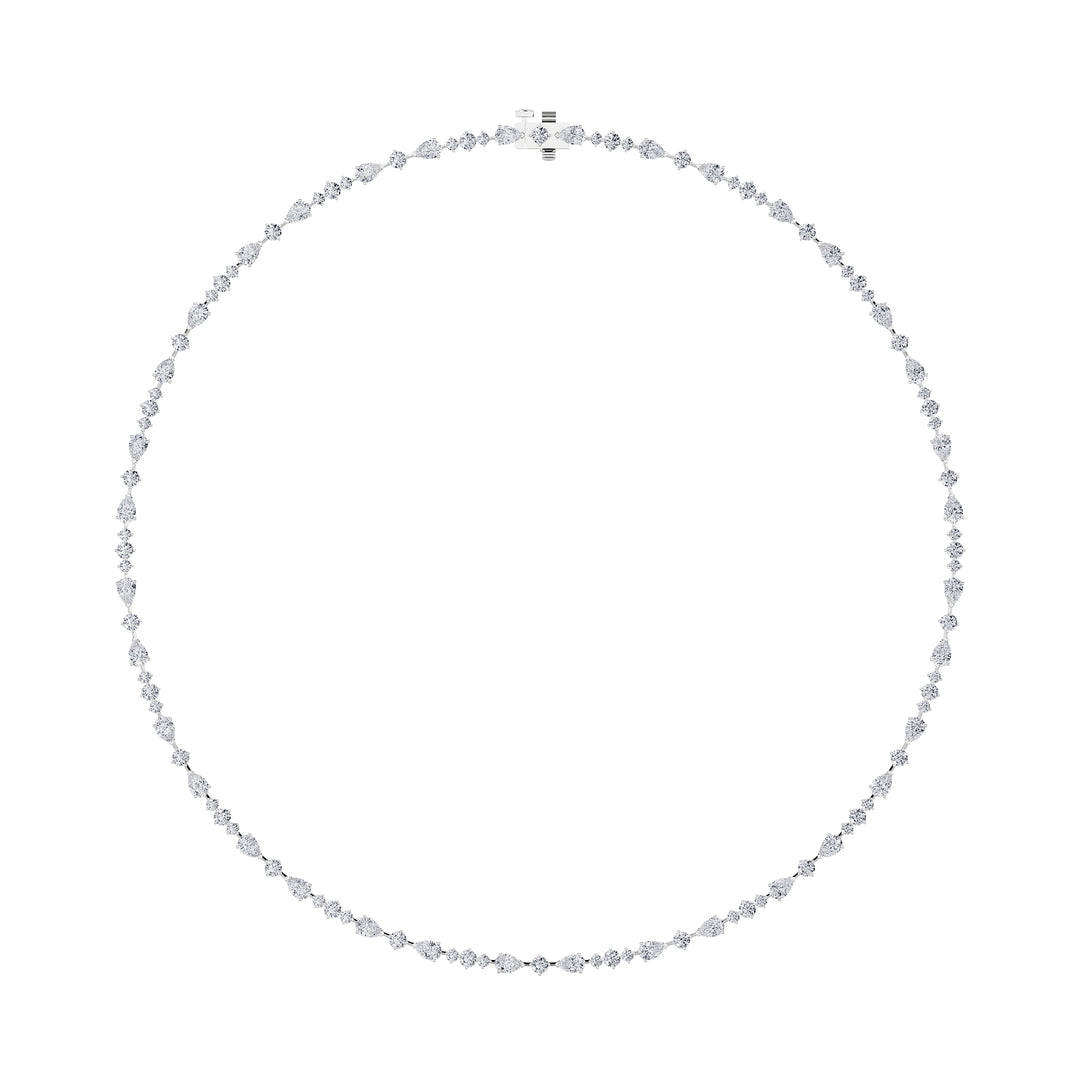 12Cttw Pear Shaped Lab Grown Diamond (F/VS) Fashion Necklace in 14K Gold