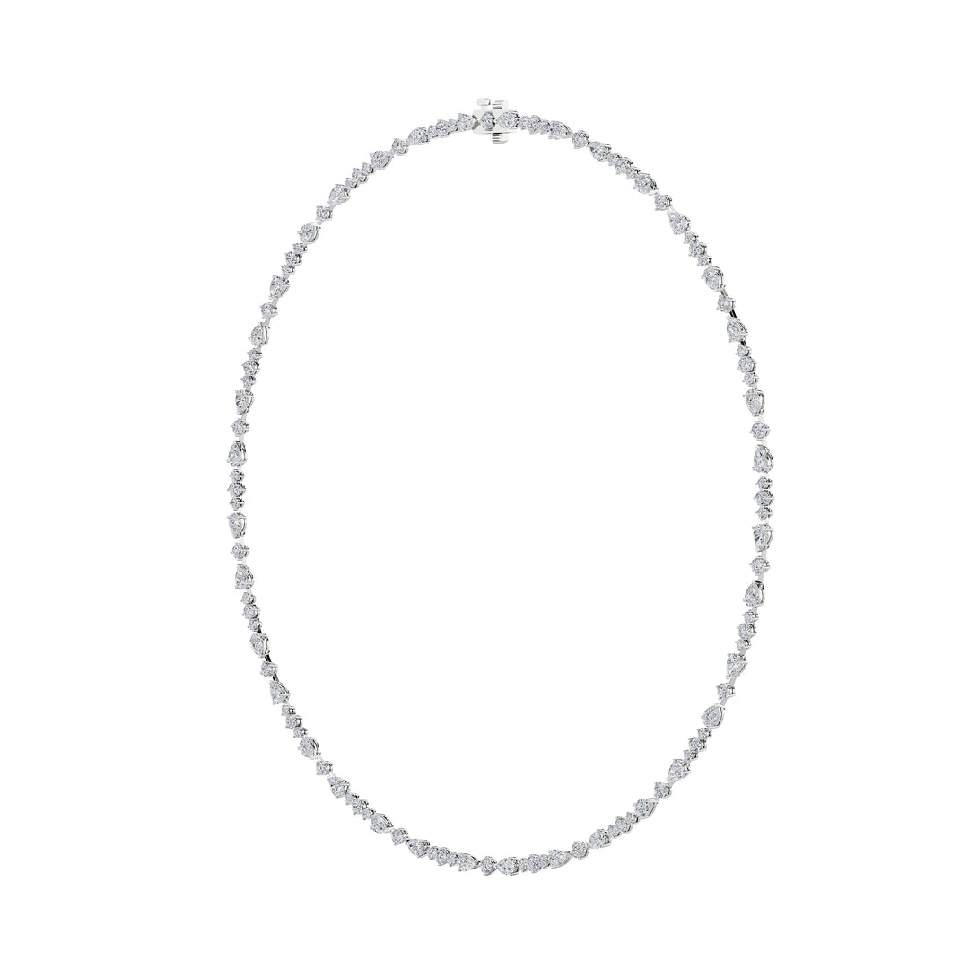12Cttw Pear Shaped Lab Grown Diamond (F/VS) Fashion Necklace in 14K Gold