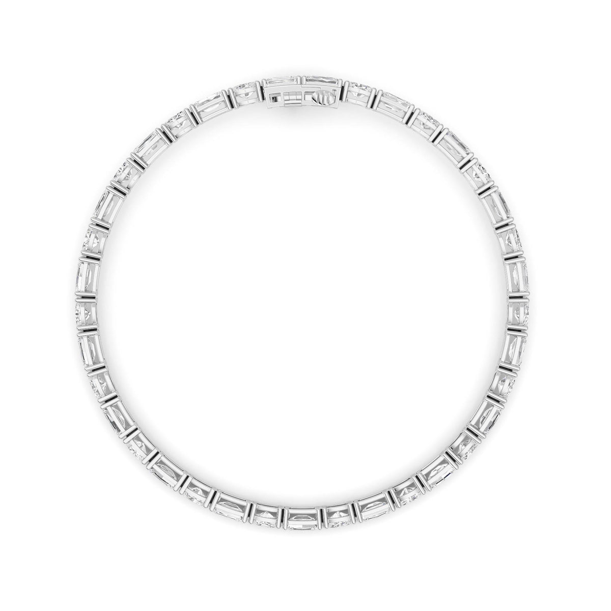 10Cttw Emerald And Round Lab Grown Diamond (F/VS ) Bracelet in 14K Gold