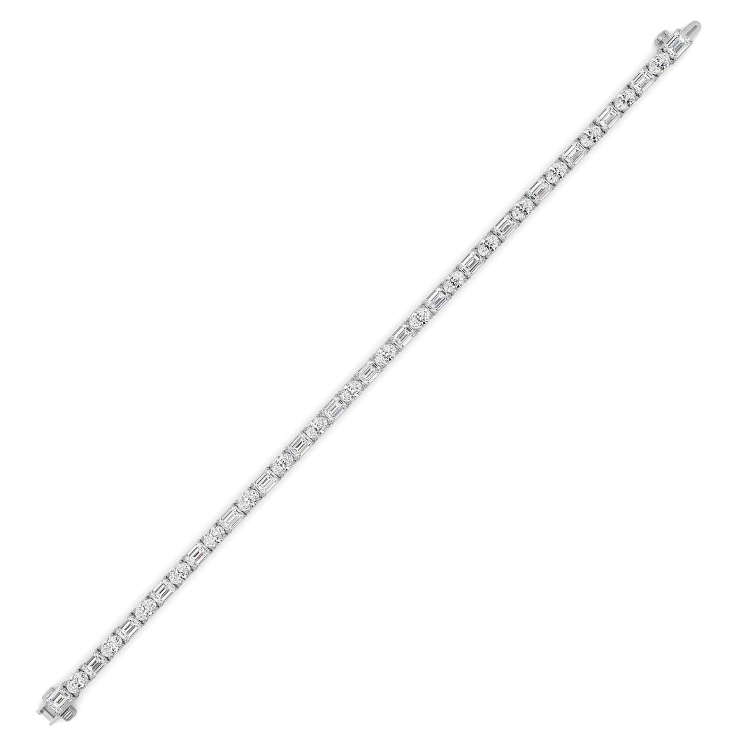 10Cttw Emerald And Round Lab Grown Diamond (F/VS ) Bracelet in 14K Gold