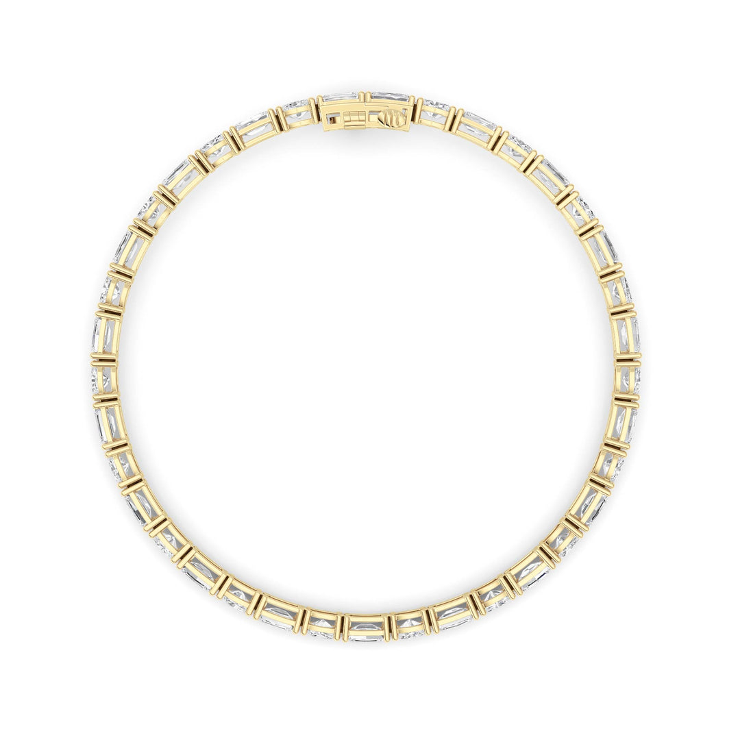 10Cttw Emerald And Round Lab Grown Diamond (F/VS ) Bracelet in 14K Gold