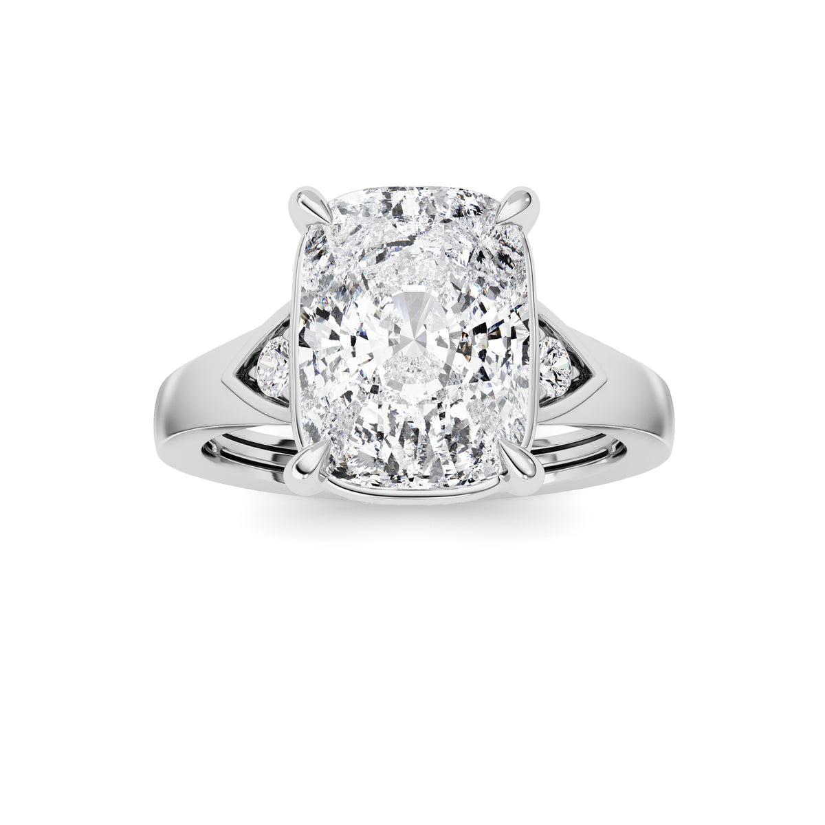 3.25Cttw ELongated Cushion Lab Grown Diamond (F/VS )Ring in 14K Gold