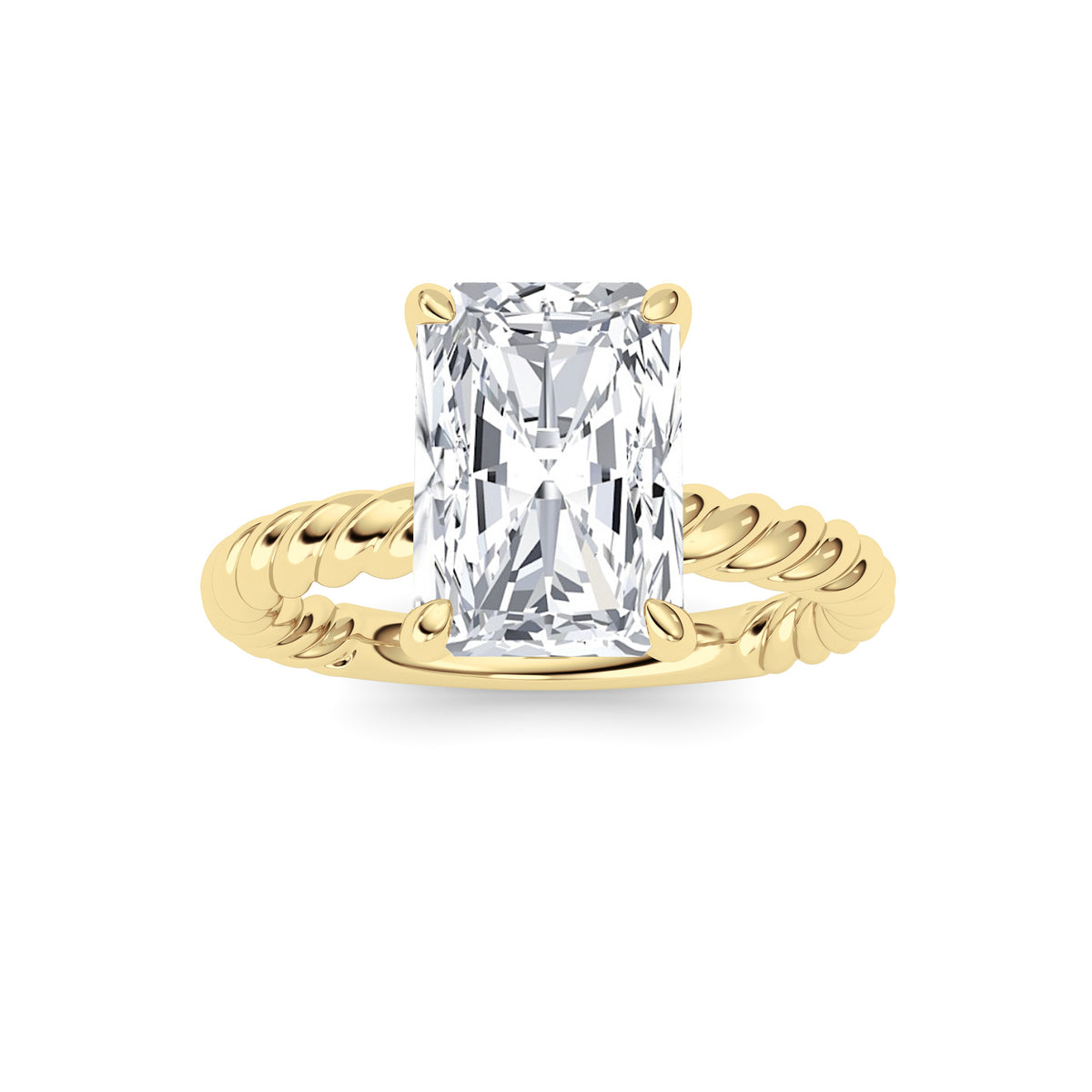 Radiant Lab Grown Diamond (F/VS ) Ring in 14K Gold